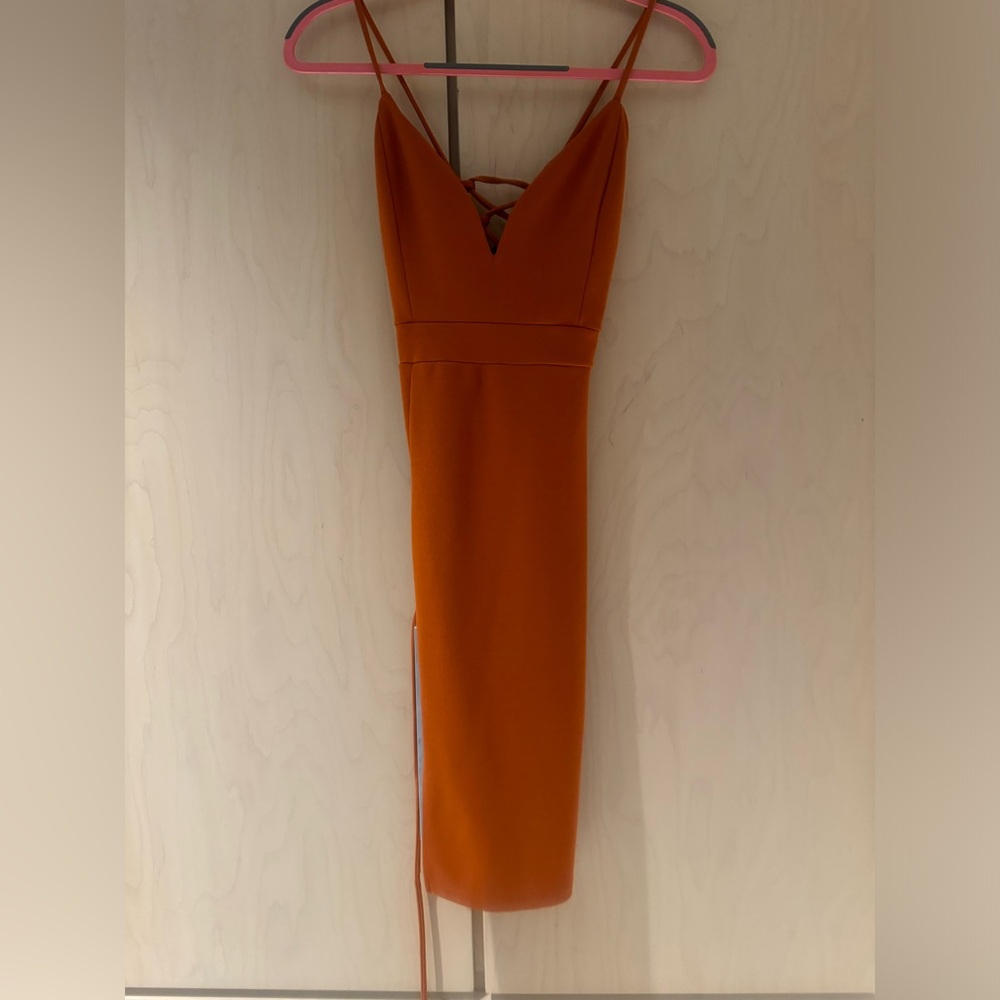 Midi burnt orange dress